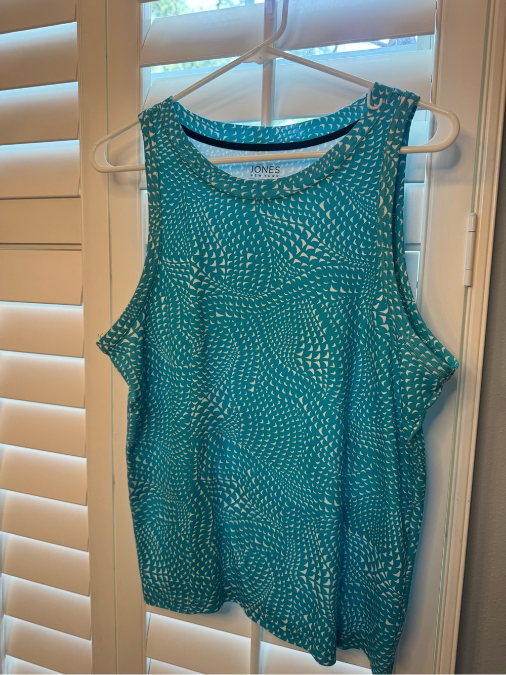 Jones New York Teal Patterned Women’s Tank
